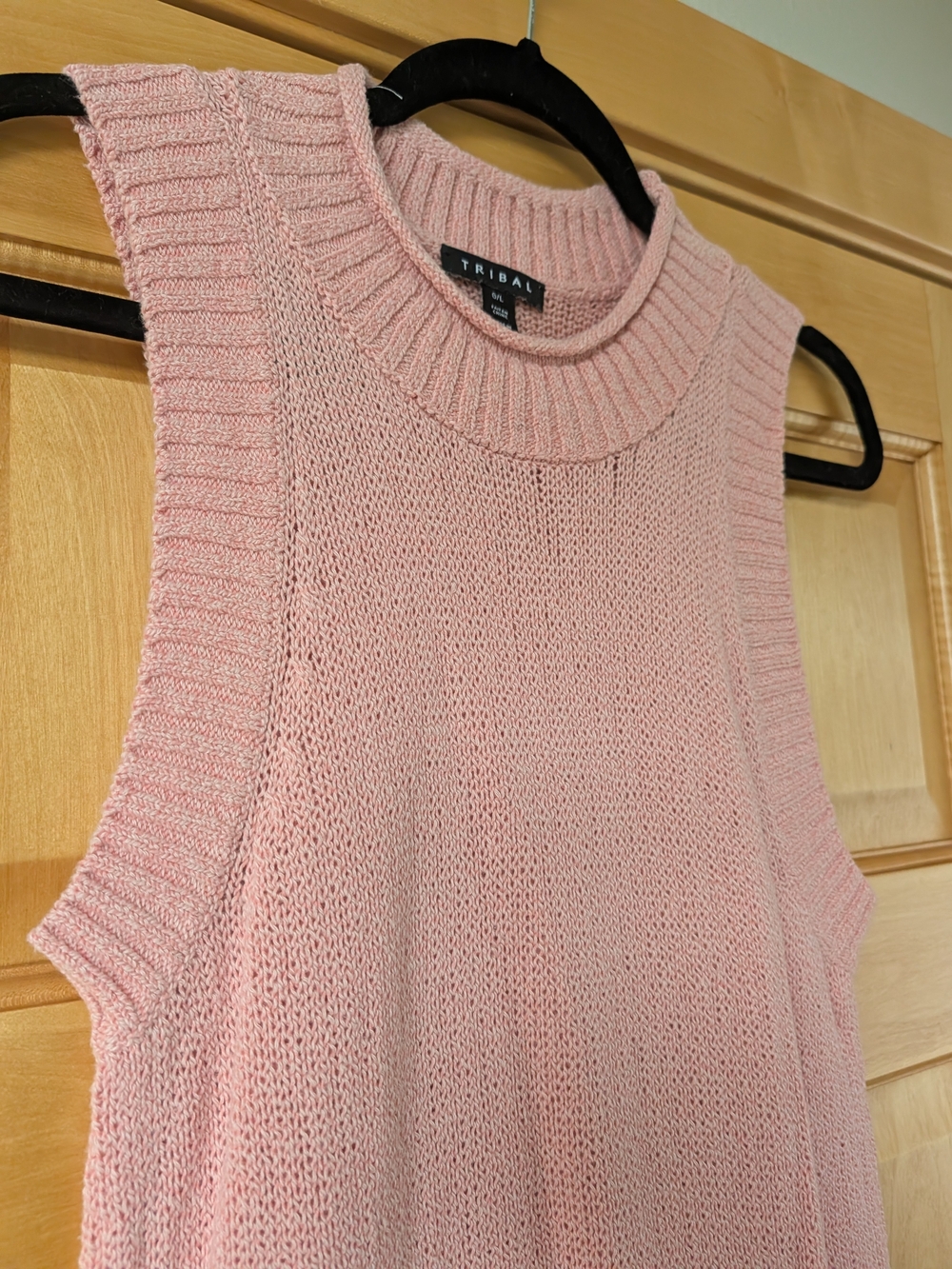 Tribal Light Pink Sleeveless Knit Tank